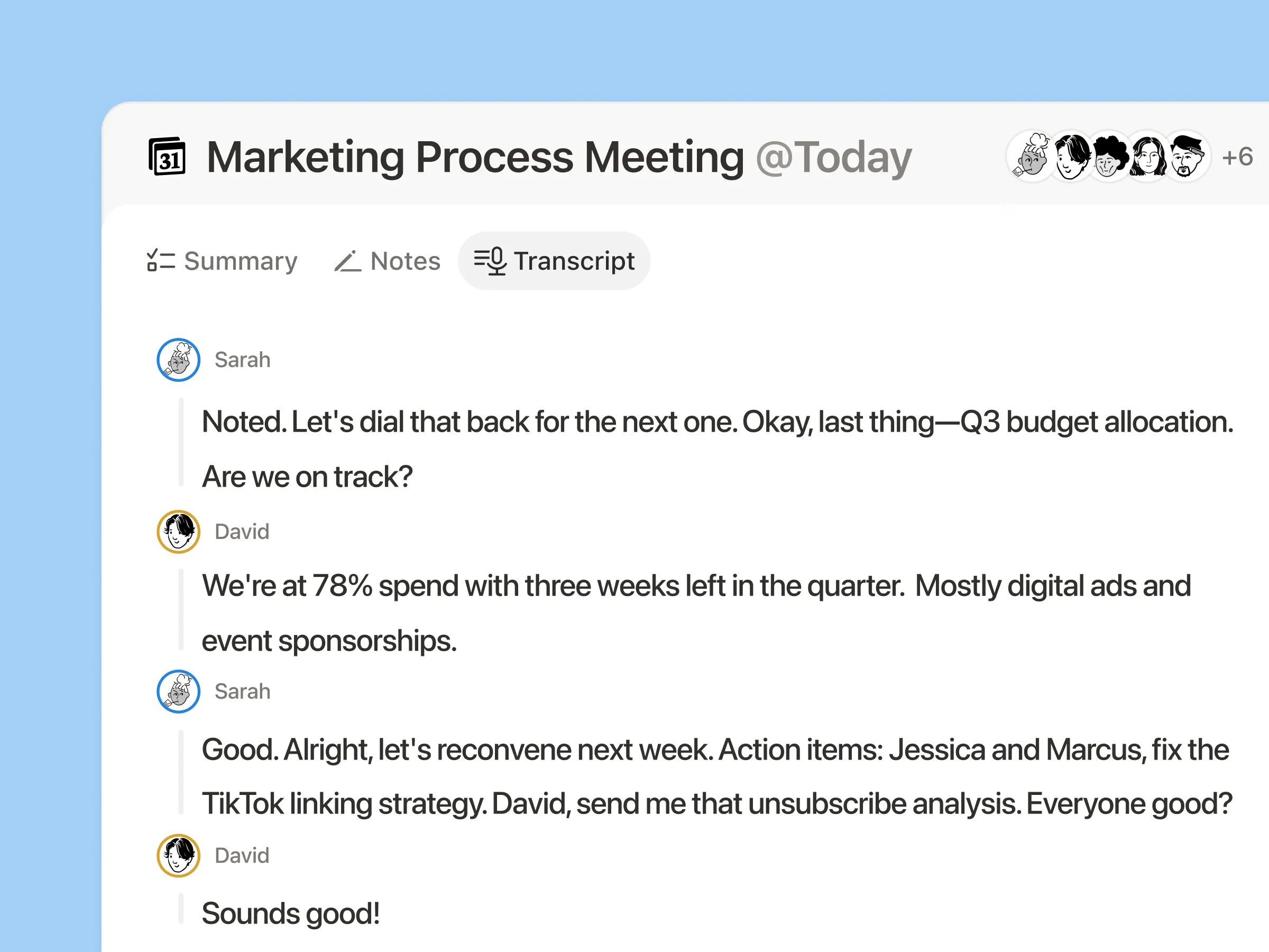 Smarter meeting summaries