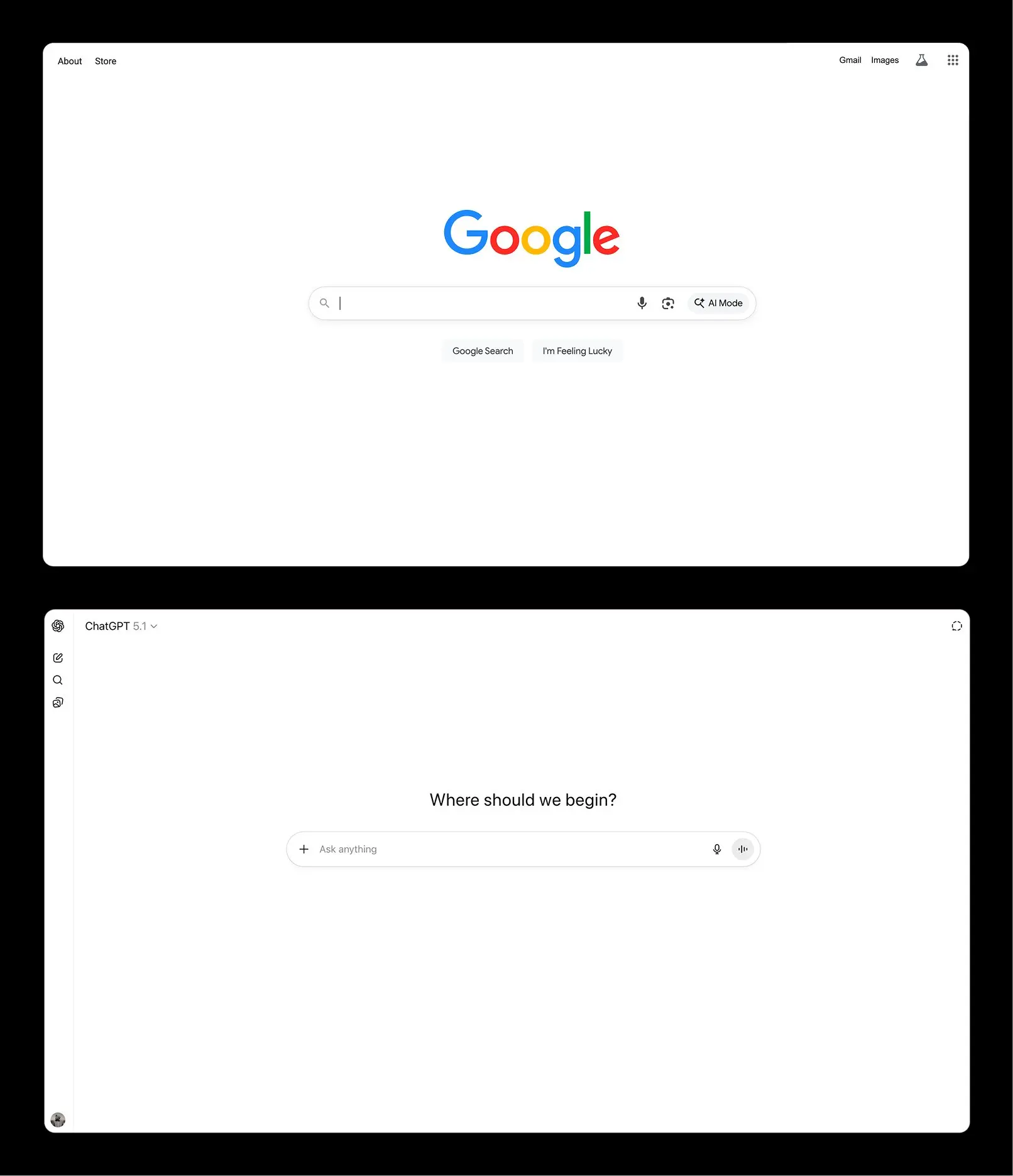 The most popular form of AI today look like Google search of the past. To quote Marshall McLuhan: "we are always driving into the future via the rearview window."