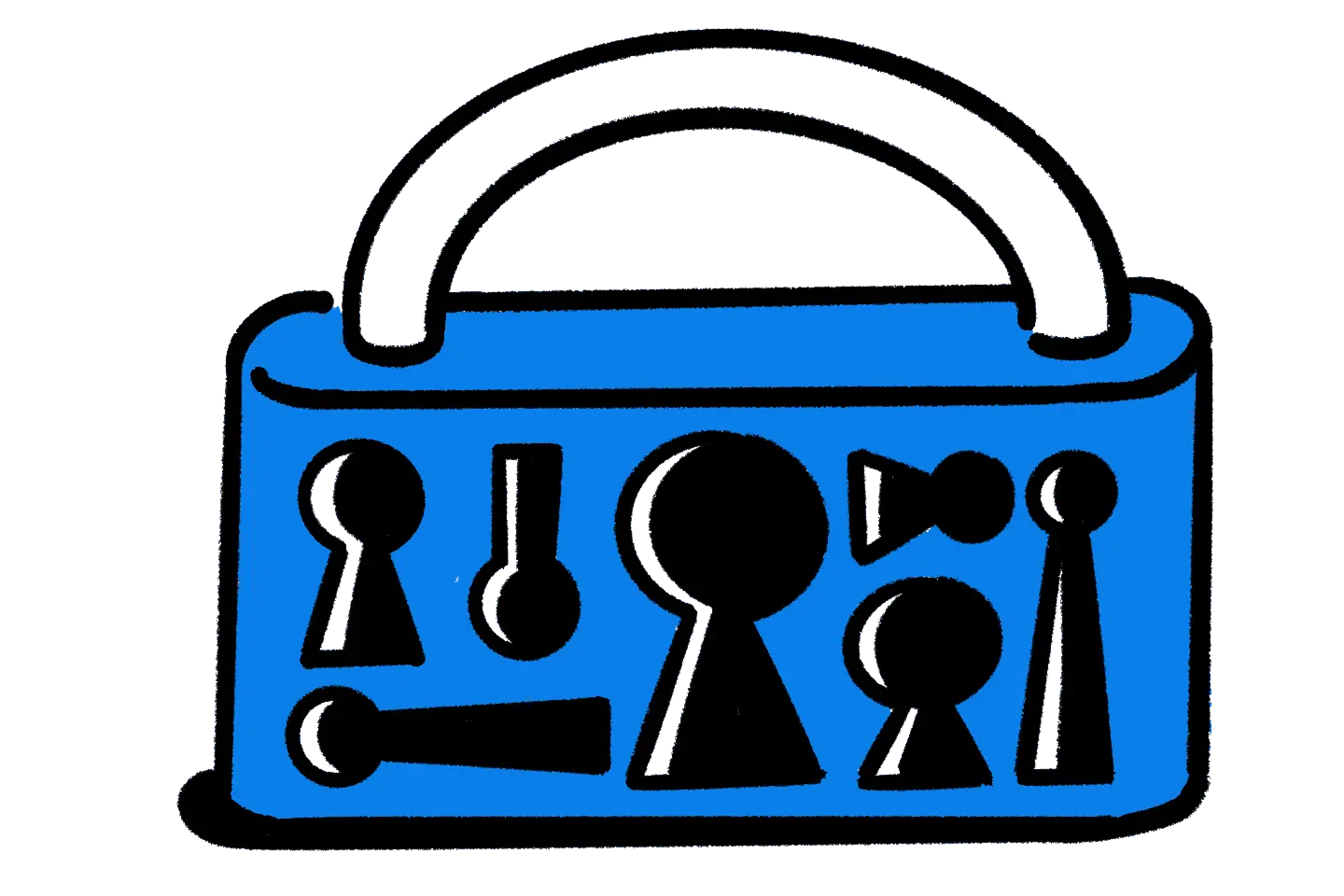 Spot Illustration: Lock key holes - Blue