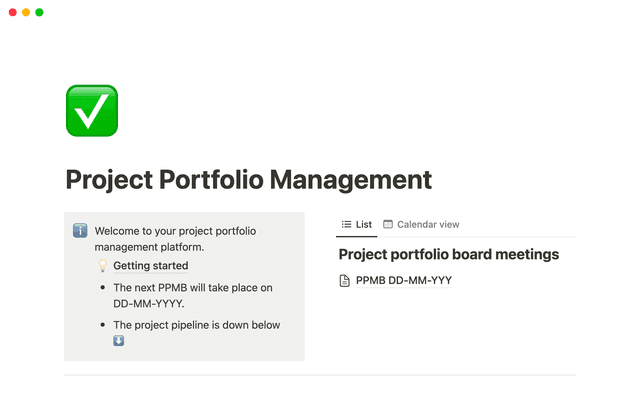 Project portfolio management